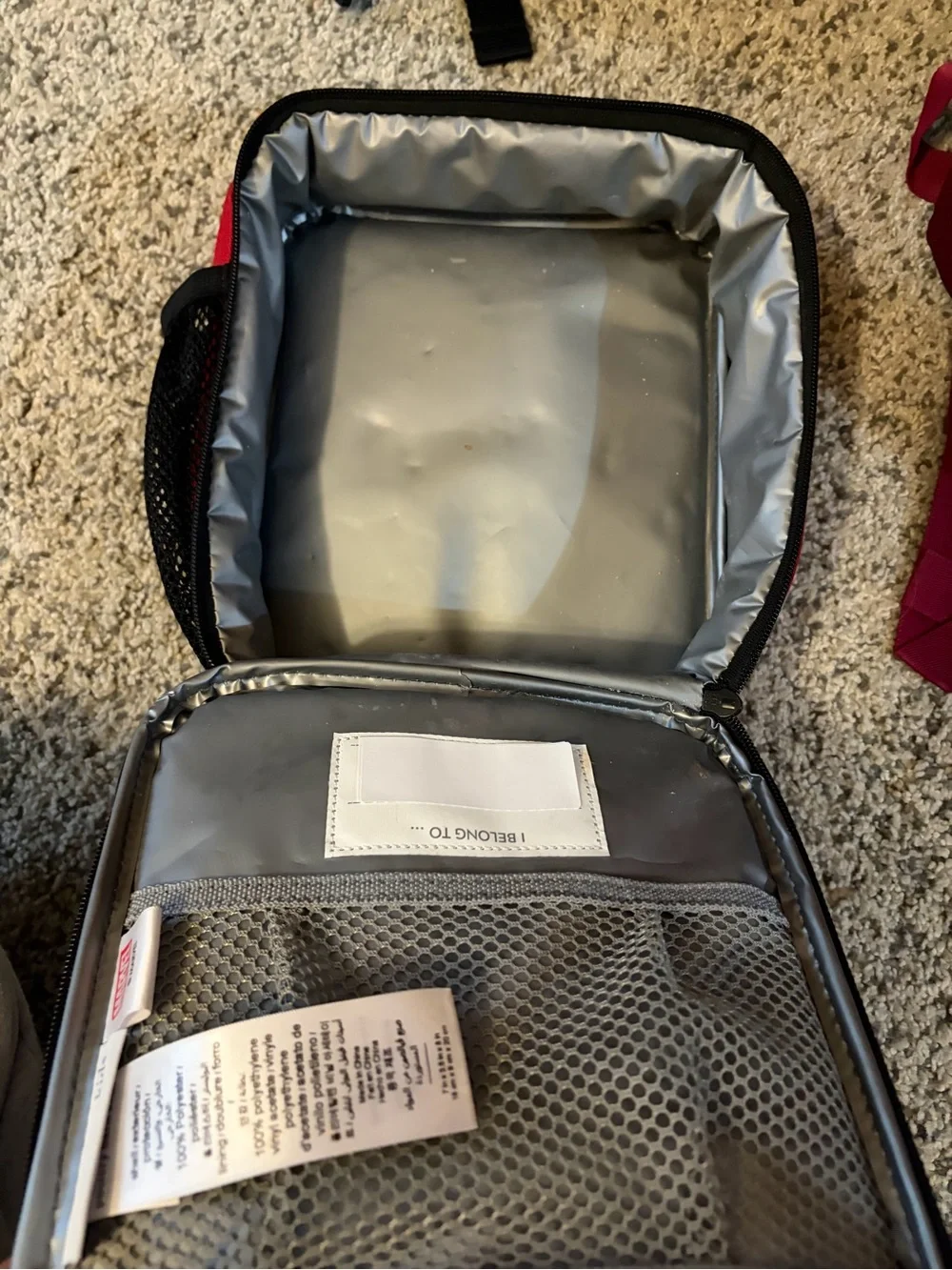 Pottery Barn Kids Red & Black Spider Web Lunch Bag